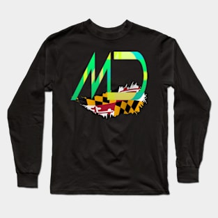 MD STATE FLAG DESIGN Long Sleeve T-Shirt